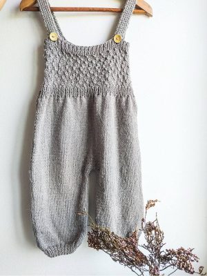 Baby romper knitting pattern PDF
